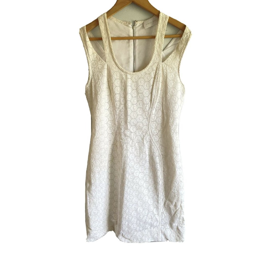 Rebecca Minkoff Solid White Eyelet Cold Shoulder